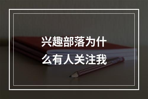 兴趣部落为什么有人关注我