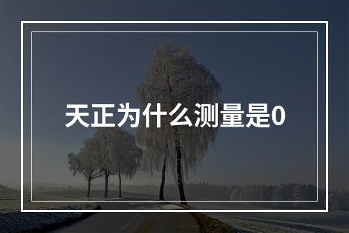 天正为什么测量是0