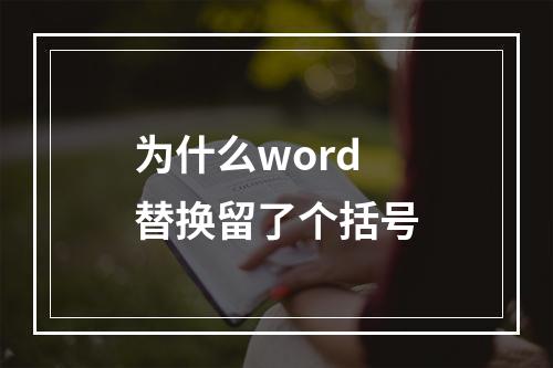 为什么word替换留了个括号