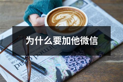 为什么要加他微信