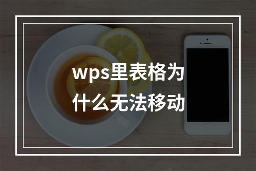 wps里表格为什么无法移动