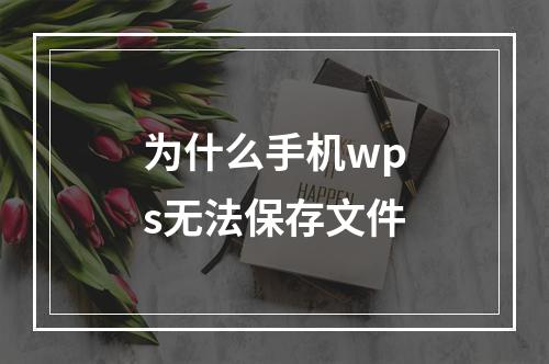 为什么手机wps无法保存文件