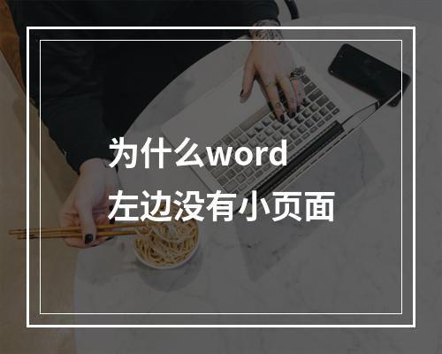 为什么word左边没有小页面