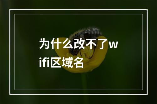 为什么改不了wifi区域名