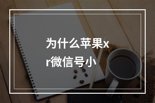 为什么苹果xr微信号小