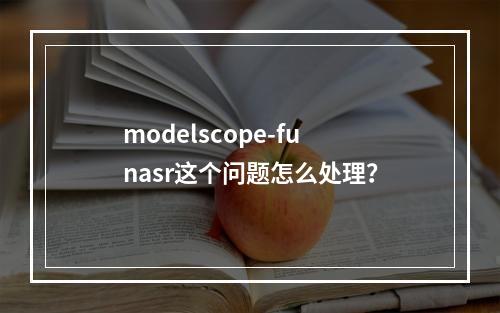 modelscope-funasr这个问题怎么处理?