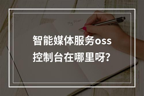 智能媒体服务oss控制台在哪里呀?