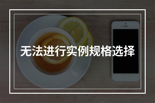 无法进行实例规格选择