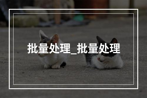 批量处理_批量处理