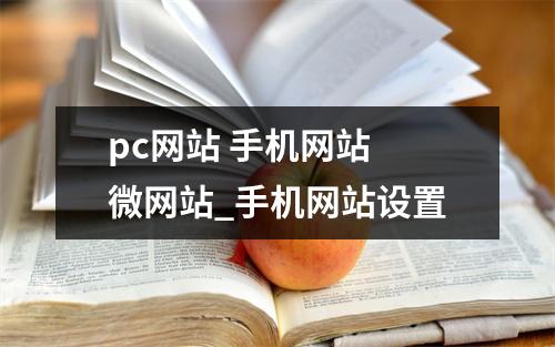 pc网站 手机网站 微网站_手机网站设置