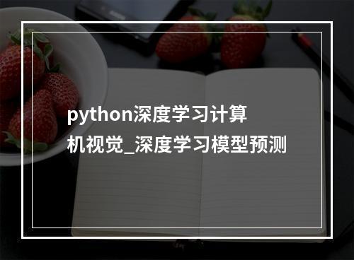 python深度学习计算机视觉_深度学习模型预测