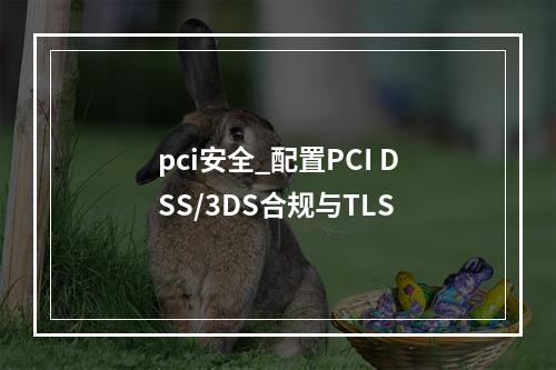 pci安全_配置PCI DSS/3DS合规与TLS