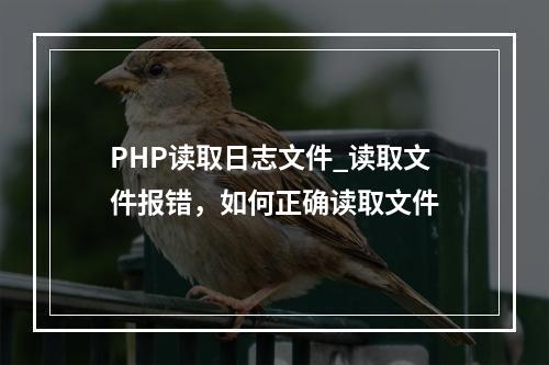PHP读取日志文件_读取文件报错,如何正确读取文件