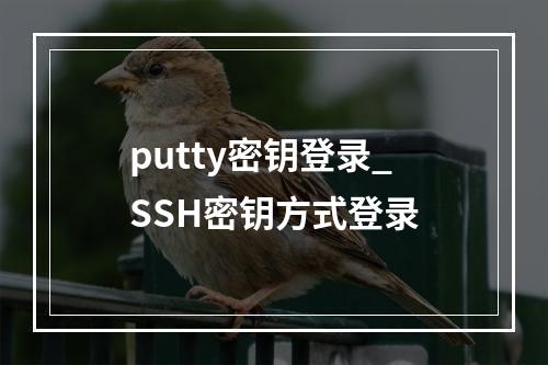 putty密钥登录_SSH密钥方式登录