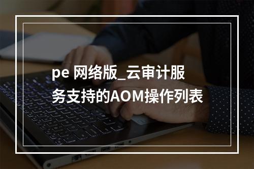 pe 网络版_云审计服务支持的AOM操作列表