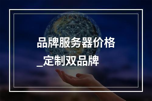 品牌服务器价格_定制双品牌