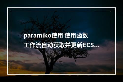 paramiko使用 使用函数工作流自动获取并更新ECS服务器证书