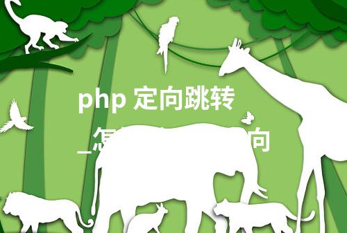 php 定向跳转_怎样做网页定向