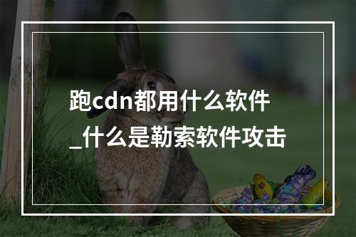 跑cdn都用什么软件_什么是勒索软件攻击