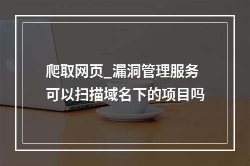爬取网页_漏洞管理服务可以扫描域名下的项目吗