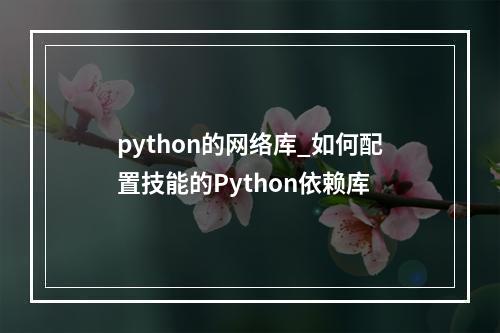 python的网络库_如何配置技能的Python依赖库