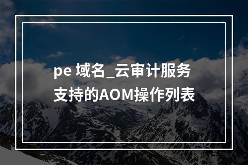 pe 域名_云审计服务支持的AOM操作列表