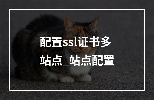 配置ssl证书多站点_站点配置