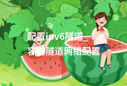 配置ipv6隧道_容器隧道网络配置