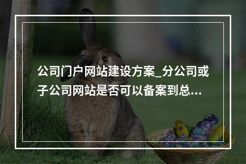 公司门户网站建设方案_分公司或子公司网站是否可以备案到总公司备案中