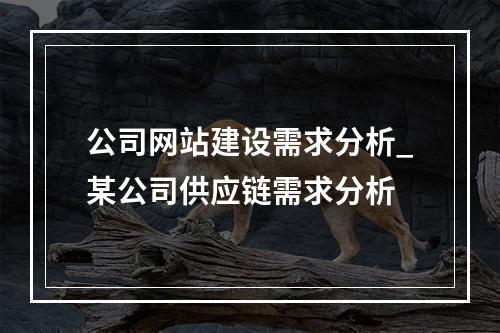 公司网站建设需求分析_某公司供应链需求分析