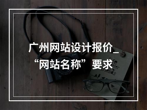 广州网站设计报价_“网站名称”要求