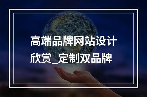 高端品牌网站设计欣赏_定制双品牌