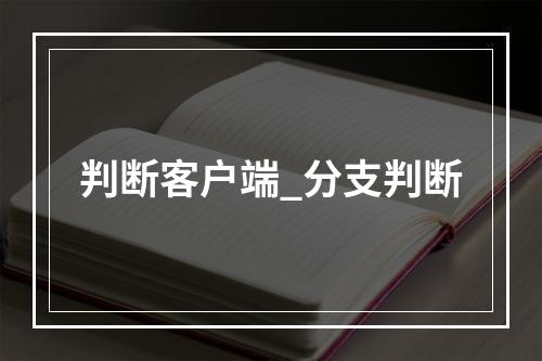 判断客户端_分支判断