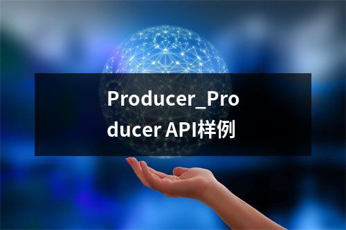 Producer_Producer API样例