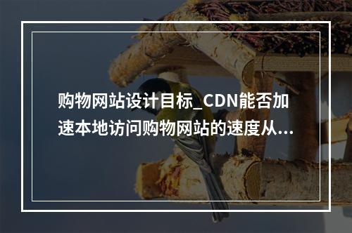 购物网站设计目标_CDN能否加速本地访问购物网站的速度从而抢购商品?