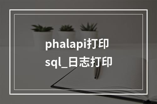 phalapi打印sql_日志打印