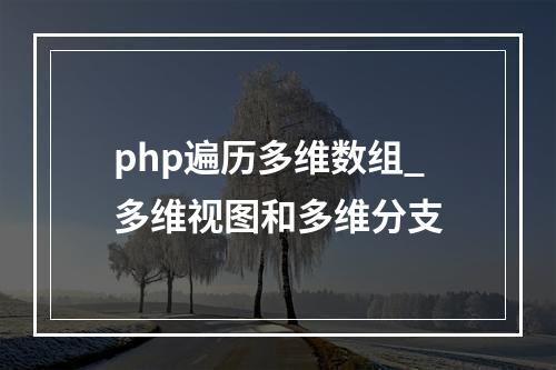 php遍历多维数组_多维视图和多维分支