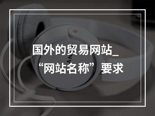 国外的贸易网站_“网站名称”要求