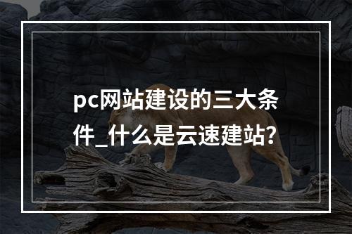 pc网站建设的三大条件_什么是云速建站?