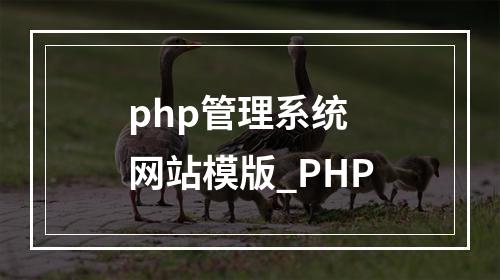 php管理系统 网站模版_PHP