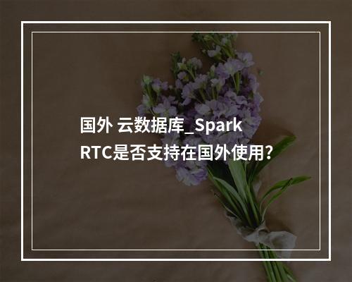 国外 云数据库_SparkRTC是否支持在国外使用?