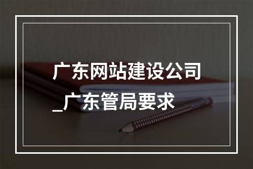 广东网站建设公司_广东管局要求