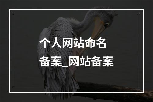 个人网站命名 备案_网站备案