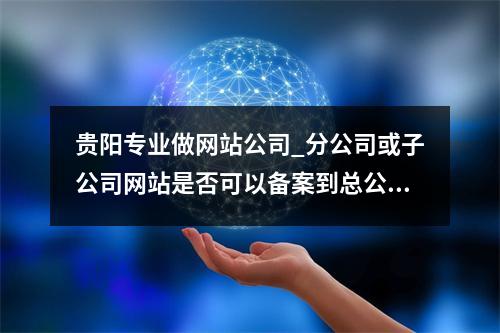 贵阳专业做网站公司_分公司或子公司网站是否可以备案到总公司备案中