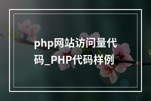 php网站访问量代码_PHP代码样例