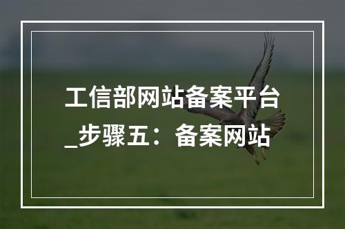 工信部网站备案平台_步骤五:备案网站