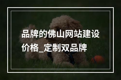品牌的佛山网站建设价格_定制双品牌