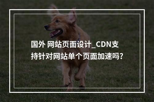 国外 网站页面设计_CDN支持针对网站单个页面加速吗?