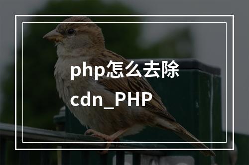 php怎么去除cdn_PHP