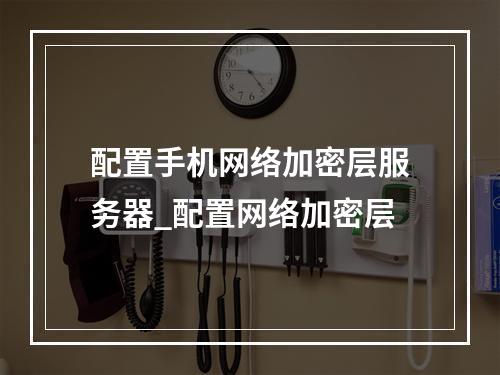 配置手机网络加密层服务器_配置网络加密层